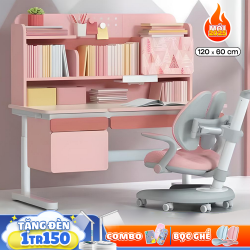 Bộ Bàn Ghế Thông Minh Cho Trẻ MACARON Pink