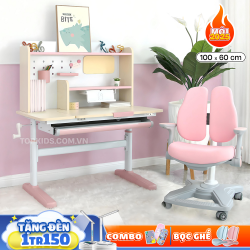 Bộ Bàn Học Thông Minh FANCY ROS 100H Pink