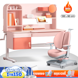 Bộ Bàn Ghế Trẻ Em Chống Gù Chống Cận ROUND Pink